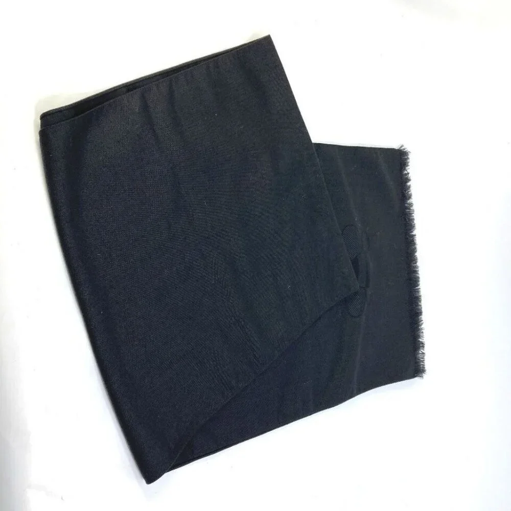 Auth Dior KAWS collaboration KAWS BEE design bee Shawl fringe Scarf Black